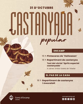 Cartell de la Castanyada popular a Encamp i al Pas de la Casa durant l'any 2025..