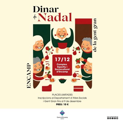 Cartell del Dinar de Nadal de la gent gran a Encamp 2024.