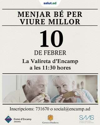 Cartell de la xerrada 'Menjar bé per viure millor'..