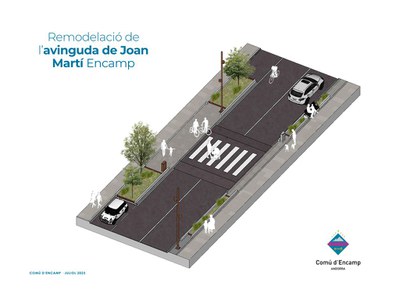 Render tipus d'un tram de l'avinguda de Joan Martí.