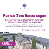 Ampliació de l'horari del cementiri per evitar aglomeracions l'1 de novembre