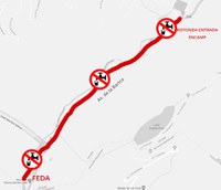 Avís per tall d'aigua a l'avinguda de la Bartra