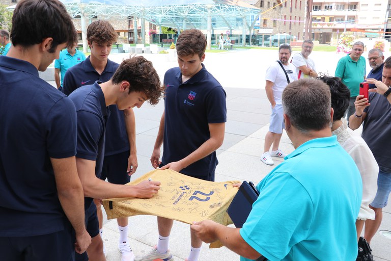 Recepció de la secció d'handbol del Barça a Encamp 
