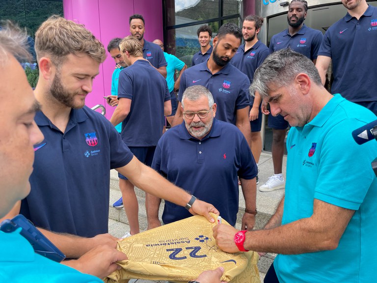 Recepció del Barça d'handbol a Encamp. Agost 2022
