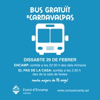 Bus gratuït des d'Encamp per pujar al Carnaval del Pas de la Casa la nit de dissabte
