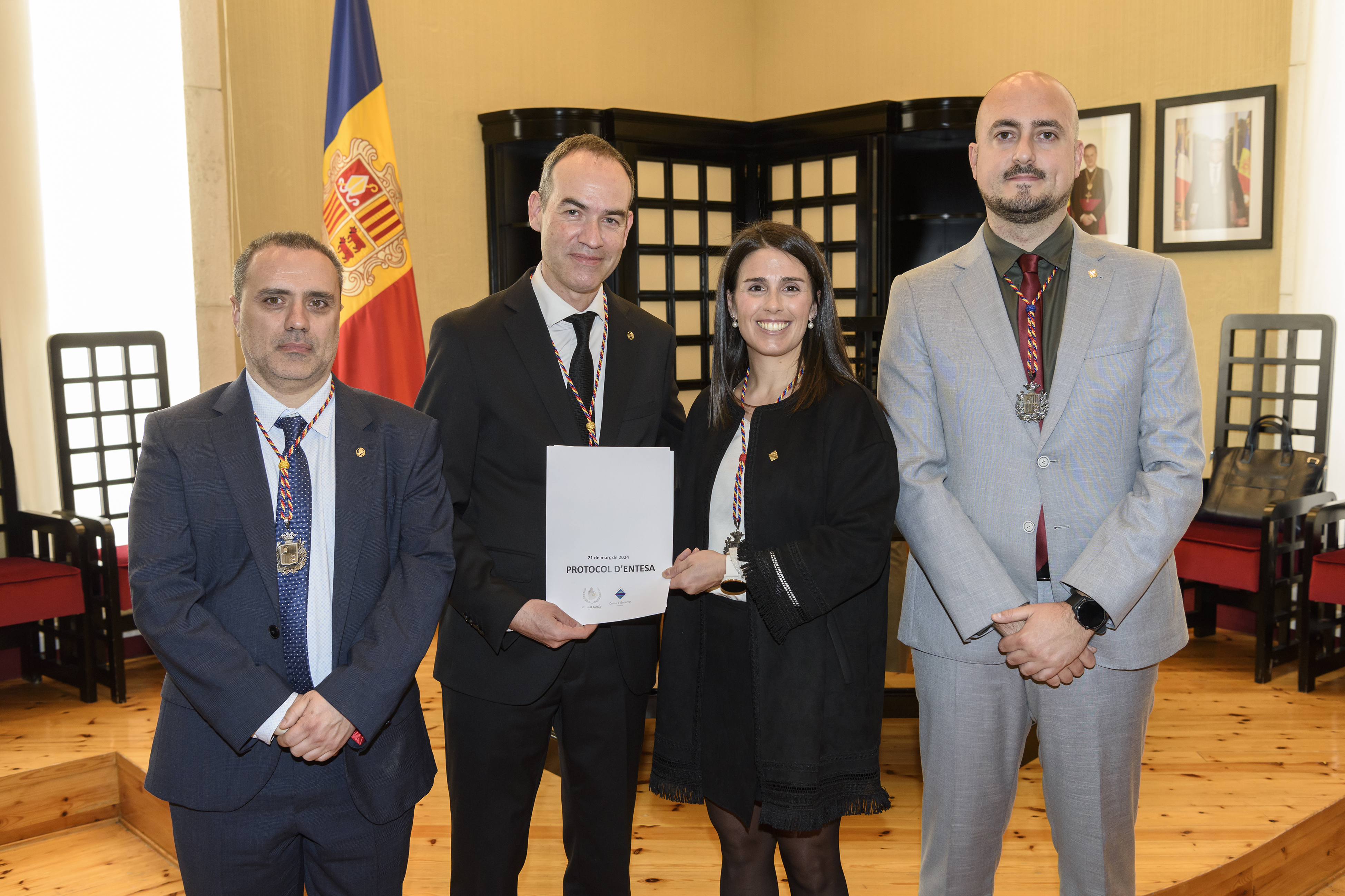 Signatura del protocol d'entesa entre els comuns de Canillo i Encamp @XavierPujol