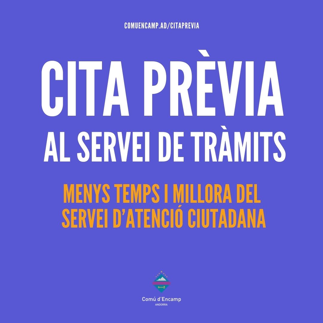 Informació cita prèvia Comú d'Encamp