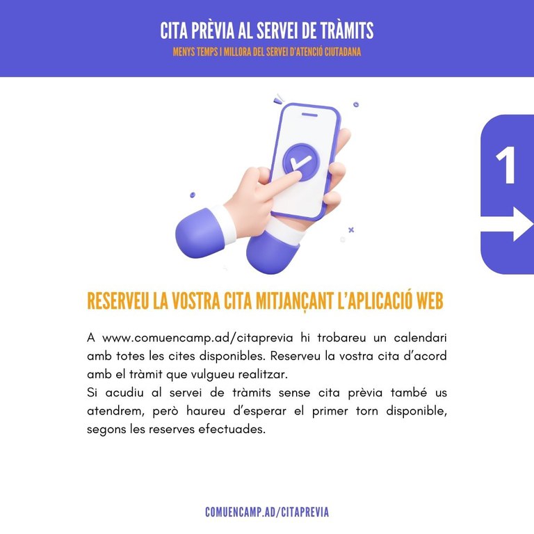 Informació cita prèvia Comú d'Encamp