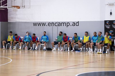 Recepció del Comú d'Encamp i el Barça de futbol sala a Encamp. Agost 2022.