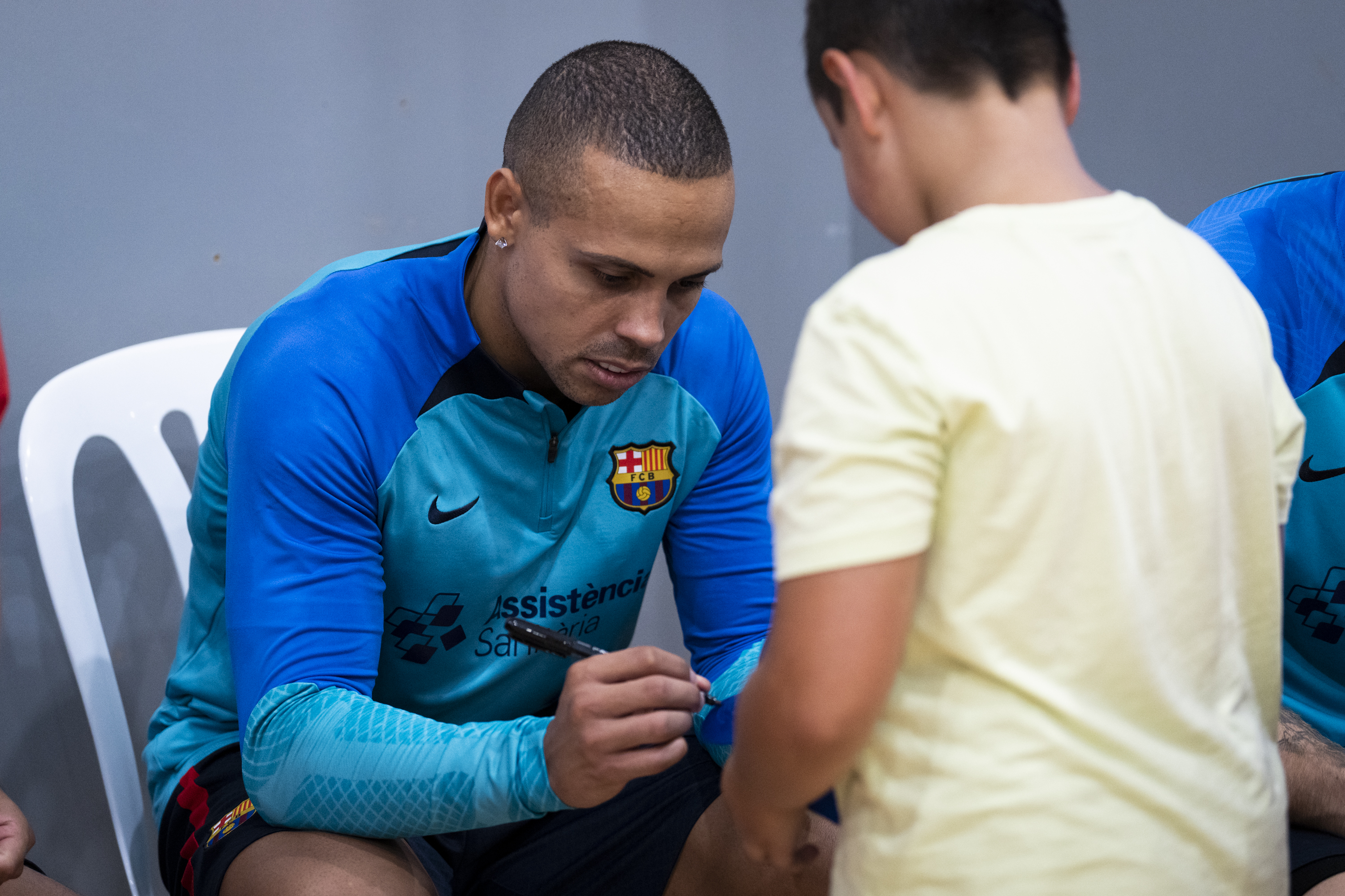 Recepció del Comú d'Encamp i el Barça de futbol sala a Encamp. Agost 2022