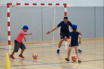 Recepció del Comú d'Encamp i el Barça de futbol sala a Encamp. Agost 2022.
