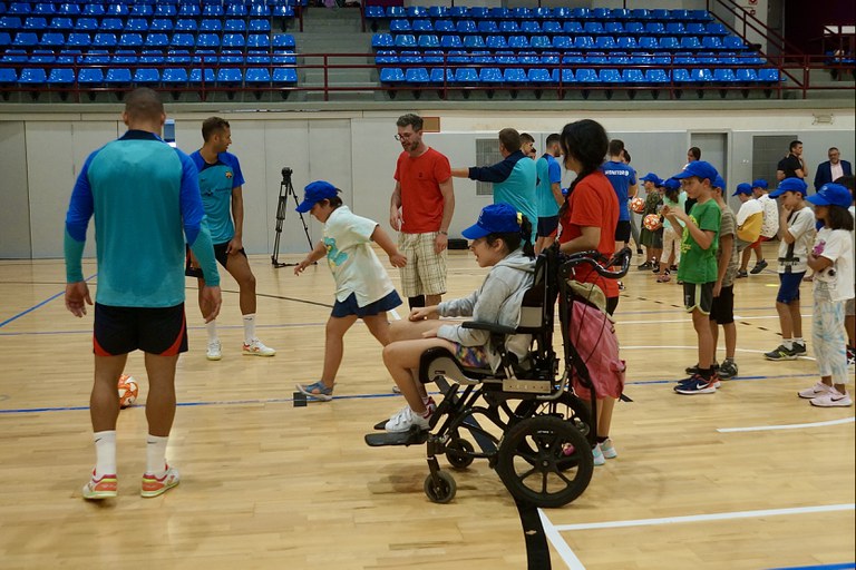 Recepció del Comú d'Encamp i el Barça de futbol sala a Encamp. Agost 2022