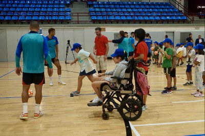 Recepció del Comú d'Encamp i el Barça de futbol sala a Encamp. Agost 2022.