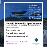 Suspesa la facturació de taxes i impostos, manteniment només dels serveis bàsics i essencials i l'atenció ciutadana per telèfon i internet
