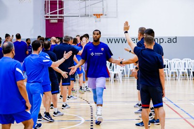 Barca vs Limoges al Complex Esportiu d'Encamp, 30 d'agost 2021.