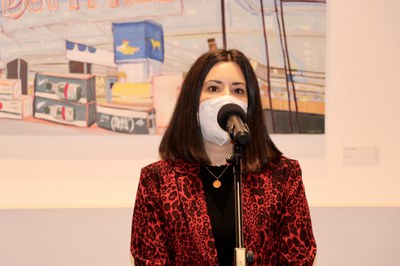 Inauguració de l'exposició 'Epifanies i falsos déus', d'Alícia Luño, a la Sala d'Exposicions de l'Oficina de Turisme del Pas de la Casa..
