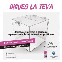 El Punt d’Informació Juvenil d’Encamp ofereix una nova edició de la xerrada ‘Digues la teva’ amb els candidats de les properes eleccions