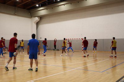 Entrenaments FC Barcelona d'handbol a Encamp .