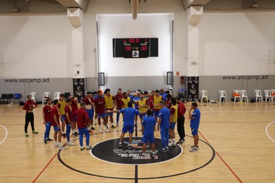 Entrenaments FC Barcelona d'handbol a Encamp .