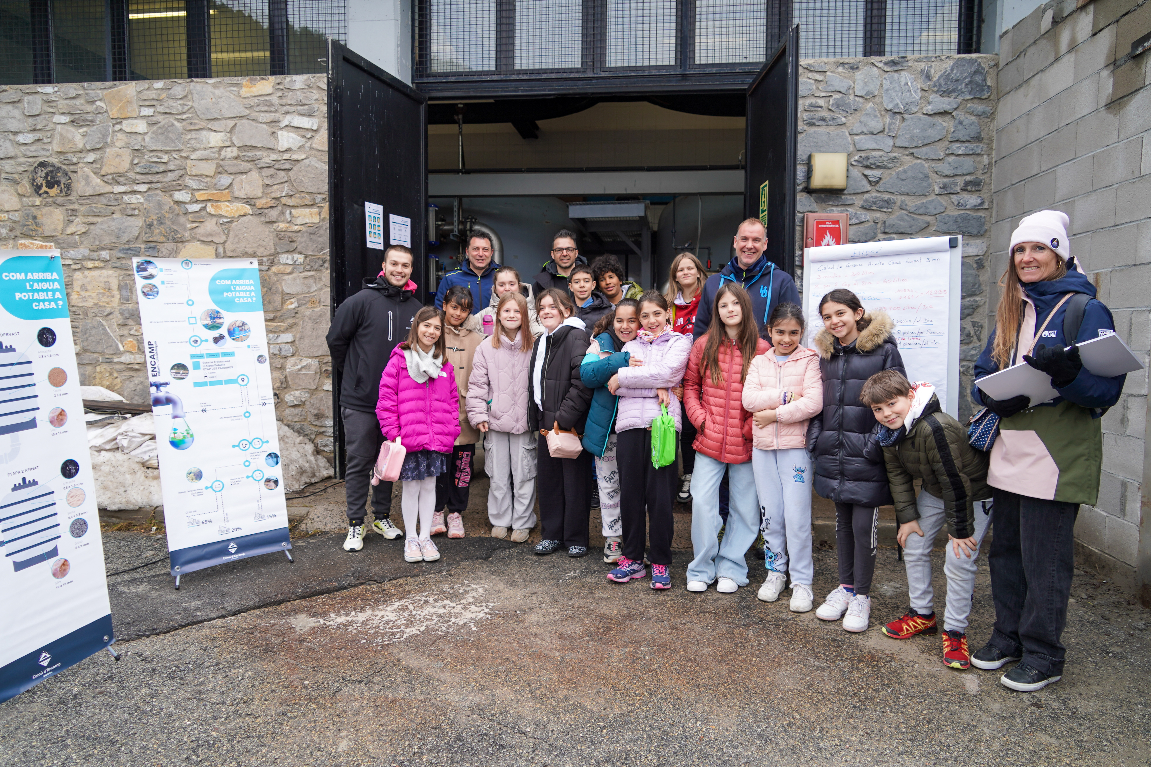 Visita escolars a l'ETAP de les Pardines.