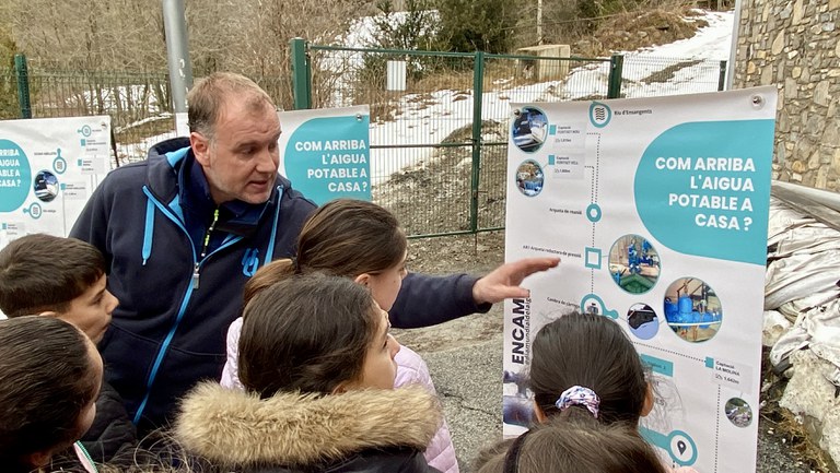 Visita escolars a l'ETAP de les Pardines.