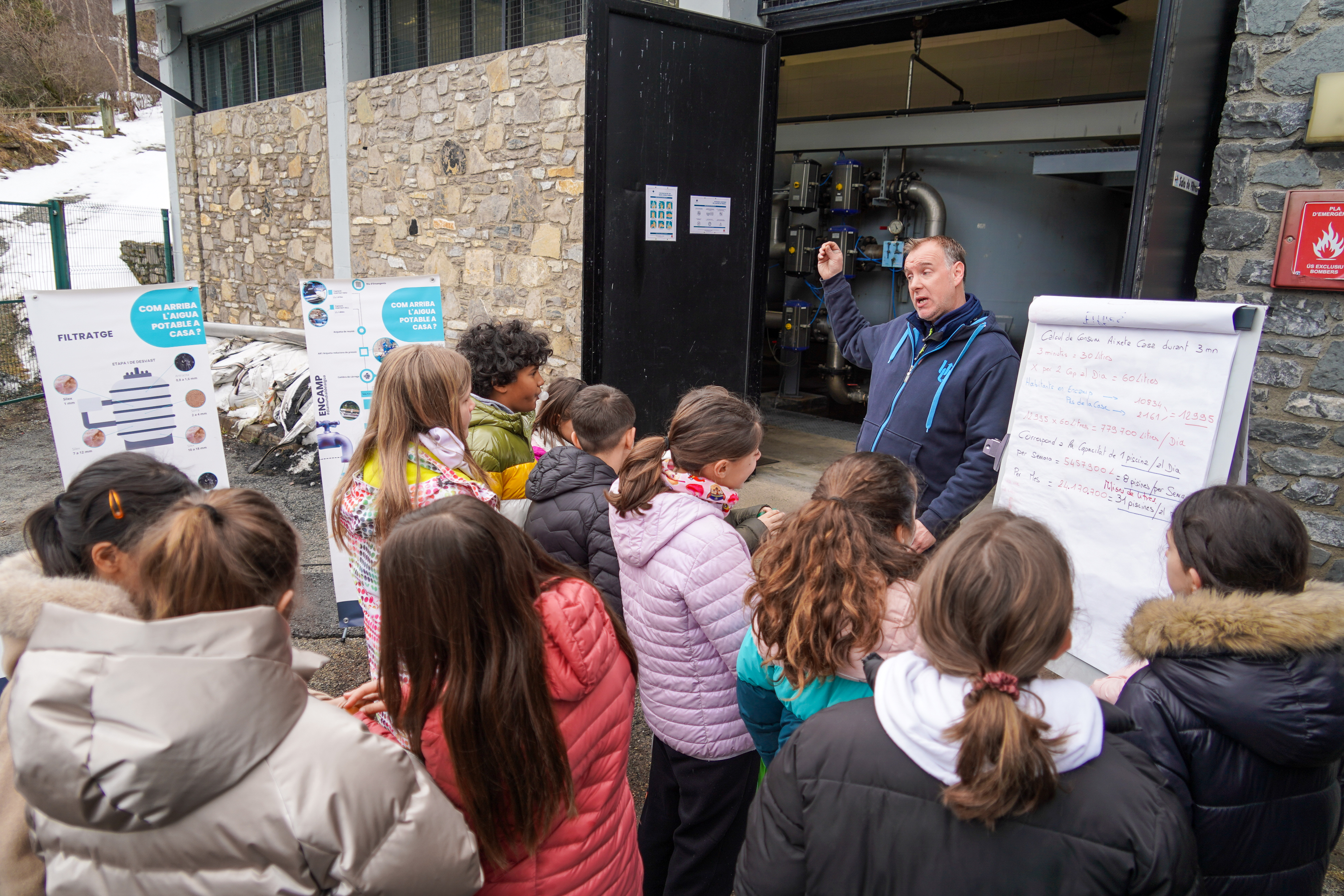 Visita escolars a l'ETAP de les Pardines.