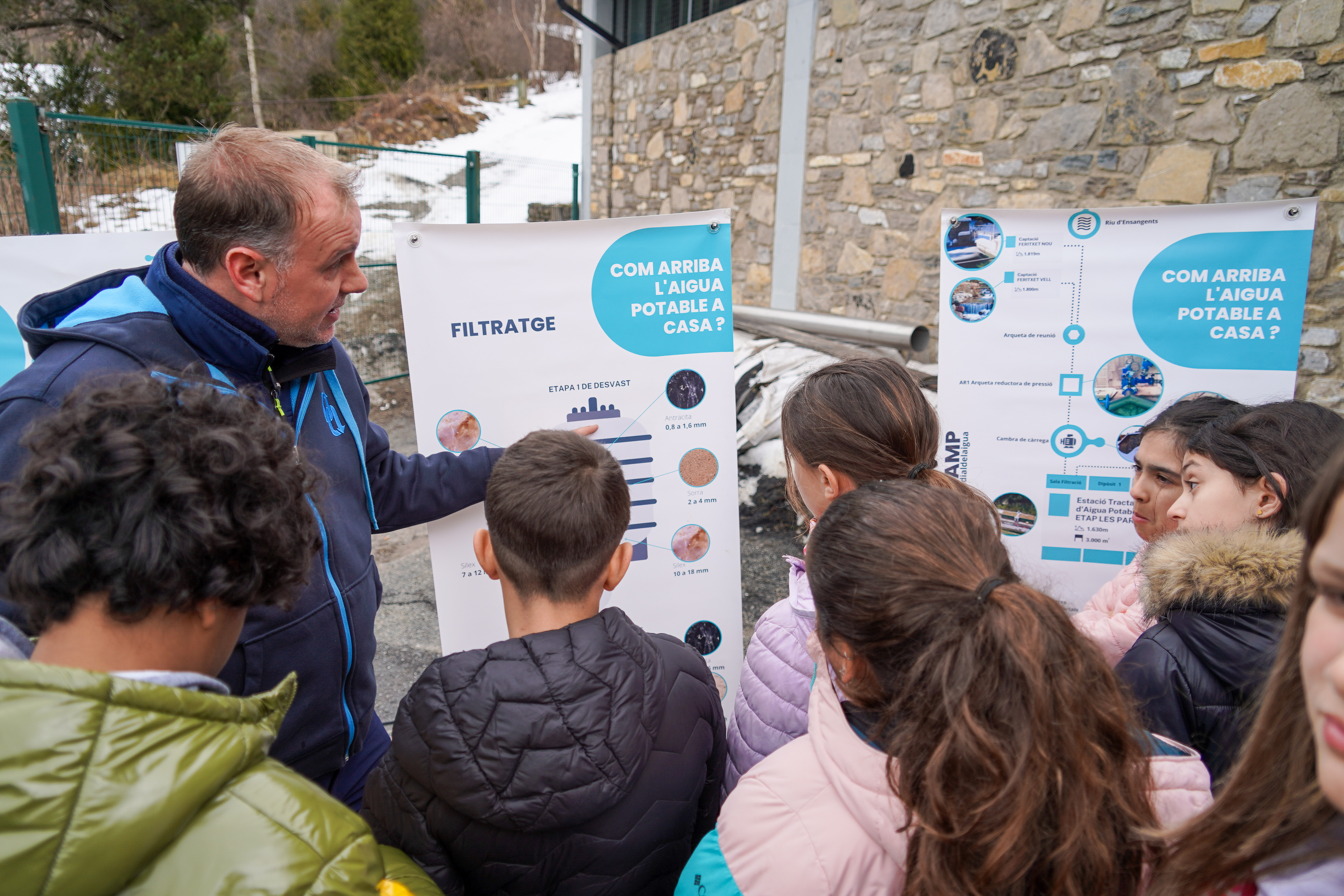 Visita escolars a l'ETAP de les Pardines.