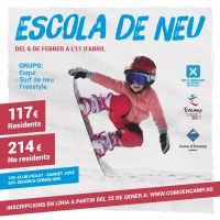 L'escola de neu obre el termini d'inscripcions a partir del proper dilluns 25 de gener 