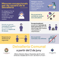 La deixalleria comunal reobre a partir del 2 juny 