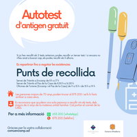 Repartiment d'autotest d'antingen fins a esgotar existències 