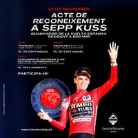 El comú d'Encamp homenatjarà diumenge al ciclista Sepp Kuss, guanyador de la Vuelta Espanya, amb una pedalada fins als Cortals oberta a tothom i un acte de reconeixement
