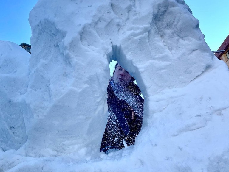 Escultura de neu al Pas de la Casa